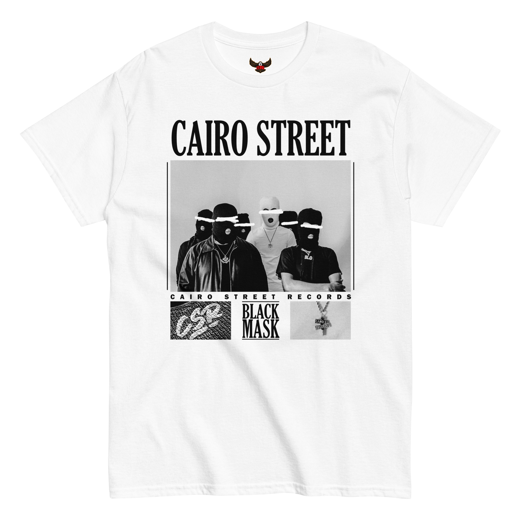 Cairo Street Black Mask Tee (White)