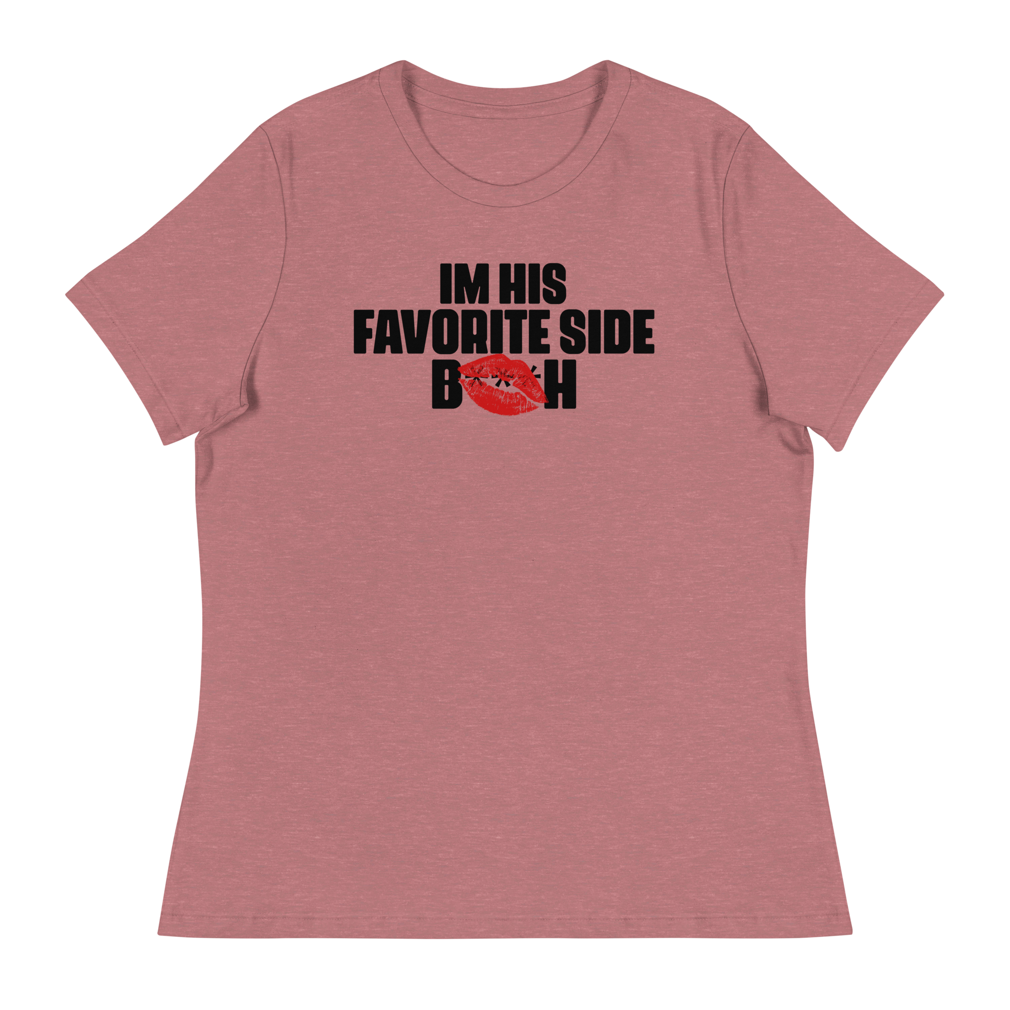 His Favorite Side Piece Women's Relaxed T-Shirt (BLK)